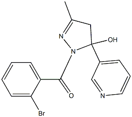 1-(2-bromobenzoyl)-3-methyl-5-(3-pyridinyl)-4,5-dihydro-1H-pyrazol-5-ol 结构式