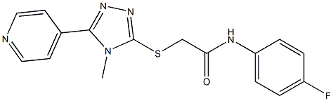 N-(4-fluorophenyl)-2-[(4-methyl-5-pyridin-4-yl-4H-1,2,4-triazol-3-yl)sulfanyl]acetamide 结构式