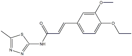 3-(4-ethoxy-3-methoxyphenyl)-N-(5-methyl-1,3,4-thiadiazol-2-yl)acrylamide 结构式