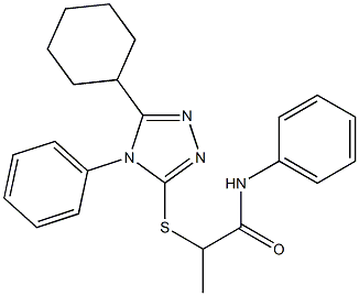 2-[(5-cyclohexyl-4-phenyl-4H-1,2,4-triazol-3-yl)sulfanyl]-N-phenylpropanamide 结构式