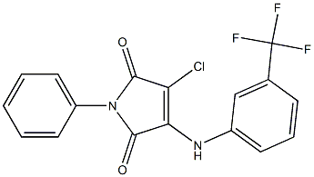 3-chloro-1-phenyl-4-[3-(trifluoromethyl)anilino]-1H-pyrrole-2,5-dione 结构式