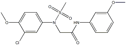 2-[3-chloro-4-methoxy(methylsulfonyl)anilino]-N-(3-methoxyphenyl)acetamide 结构式