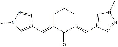 2,6-bis[(1-methyl-1H-pyrazol-4-yl)methylene]cyclohexanone 结构式