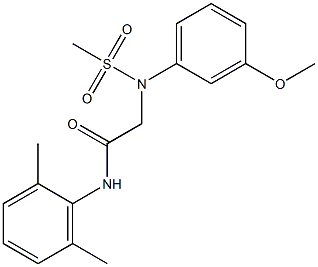 N-(2,6-dimethylphenyl)-2-[3-methoxy(methylsulfonyl)anilino]acetamide 结构式