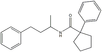 N-(1-methyl-3-phenylpropyl)-1-phenylcyclopentanecarboxamide 结构式