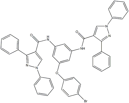 N-(3-(4-bromophenoxy)-5-{[(1,3-diphenyl-1H-pyrazol-4-yl)carbonyl]amino}phenyl)-1,3-diphenyl-1H-pyrazole-4-carboxamide 结构式