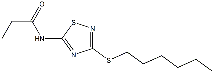 N-[3-(hexylsulfanyl)-1,2,4-thiadiazol-5-yl]propanamide 结构式