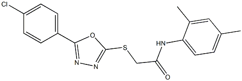 2-{[5-(4-chlorophenyl)-1,3,4-oxadiazol-2-yl]sulfanyl}-N-(2,4-dimethylphenyl)acetamide 结构式