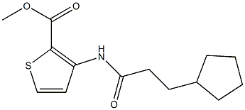 methyl 3-[(3-cyclopentylpropanoyl)amino]-2-thiophenecarboxylate 结构式