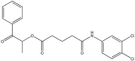 1-methyl-2-oxo-2-phenylethyl 5-(3,4-dichloroanilino)-5-oxopentanoate 结构式