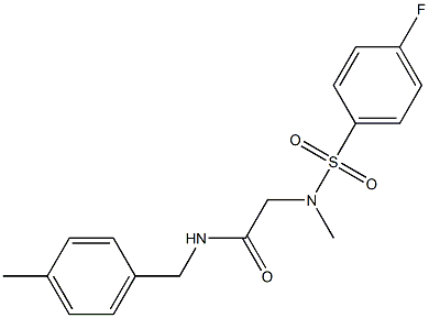 2-[[(4-fluorophenyl)sulfonyl](methyl)amino]-N-(4-methylbenzyl)acetamide 结构式