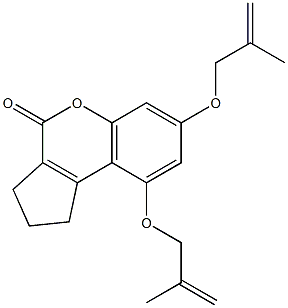 7,9-bis[(2-methyl-2-propenyl)oxy]-2,3-dihydrocyclopenta[c]chromen-4(1H)-one 结构式