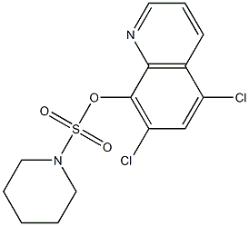 5,7-dichloro-8-quinolinyl 1-piperidinesulfonate 结构式