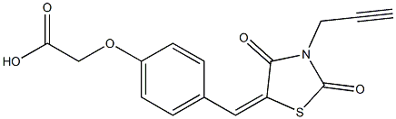 {4-[(2,4-dioxo-3-prop-2-ynyl-1,3-thiazolidin-5-ylidene)methyl]phenoxy}acetic acid 结构式