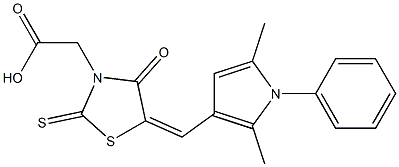 {5-[(2,5-dimethyl-1-phenyl-1H-pyrrol-3-yl)methylene]-4-oxo-2-thioxo-1,3-thiazolidin-3-yl}acetic acid 结构式
