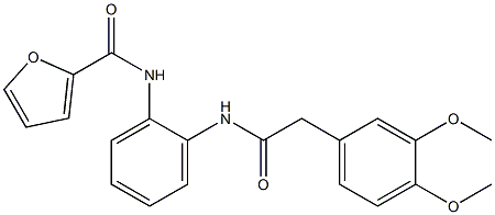 N-(2-{[2-(3,4-dimethoxyphenyl)acetyl]amino}phenyl)-2-furamide 结构式