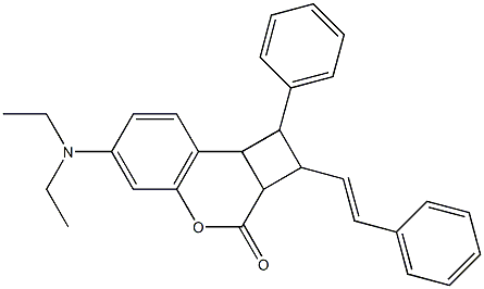 6-(diethylamino)-1-phenyl-2-(2-phenylvinyl)-1,2,2a,8b-tetrahydro-3H-cyclobuta[c]chromen-3-one 结构式
