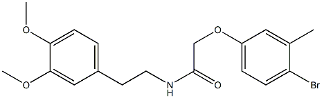 2-(4-bromo-3-methylphenoxy)-N-[2-(3,4-dimethoxyphenyl)ethyl]acetamide 结构式