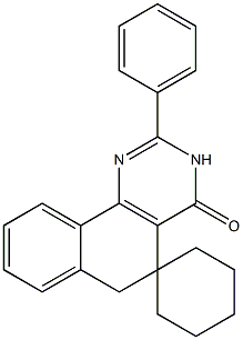 2-phenyl-5,6-dihydrospiro(benzo[h]quinazoline-5,1'-cyclohexane)-4(3H)-one 结构式