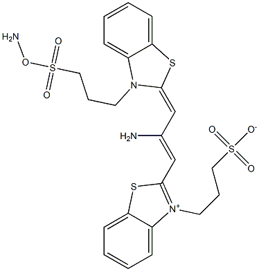 3-{2-[2-amino-3-(3-{3-[(aminooxy)sulfonyl]propyl}-1,3-benzothiazol-2(3H)-ylidene)-1-propenyl]-1,3-benzothiazol-3-ium-3-yl}-1-propanesulfonate 结构式