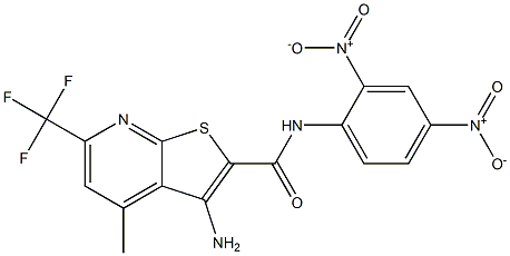 3-amino-N-{2,4-bisnitrophenyl}-4-methyl-6-(trifluoromethyl)thieno[2,3-b]pyridine-2-carboxamide 结构式