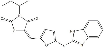 5-{[5-(1H-benzimidazol-2-ylsulfanyl)-2-furyl]methylene}-3-sec-butyl-1,3-thiazolidine-2,4-dione 结构式
