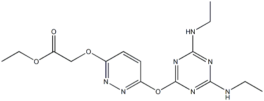 ethyl [(6-{[4,6-bis(ethylamino)-1,3,5-triazin-2-yl]oxy}pyridazin-3-yl)oxy]acetate 结构式