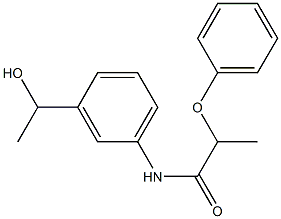 N-[3-(1-hydroxyethyl)phenyl]-2-phenoxypropanamide 结构式