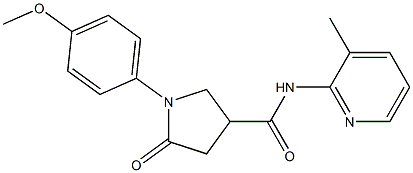 1-(4-methoxyphenyl)-N-(3-methyl-2-pyridinyl)-5-oxo-3-pyrrolidinecarboxamide 结构式