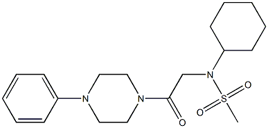 N-cyclohexyl-N-[2-oxo-2-(4-phenyl-1-piperazinyl)ethyl]methanesulfonamide 结构式