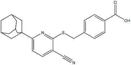4-({[6-(1-adamantyl)-3-cyano-2-pyridinyl]sulfanyl}methyl)benzoic acid 结构式