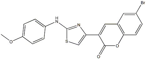 6-bromo-3-[2-(4-methoxyanilino)-1,3-thiazol-4-yl]-2H-chromen-2-one 结构式