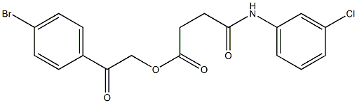 2-(4-bromophenyl)-2-oxoethyl 4-(3-chloroanilino)-4-oxobutanoate 结构式
