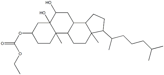 17-(1,5-dimethylhexyl)-5,6-dihydroxy-10,13-dimethylhexadecahydro-1H-cyclopenta[a]phenanthren-3-yl ethyl carbonate 结构式