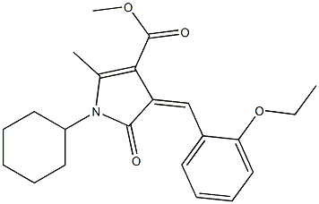 methyl 1-cyclohexyl-4-(2-ethoxybenzylidene)-2-methyl-5-oxo-4,5-dihydro-1H-pyrrole-3-carboxylate 结构式