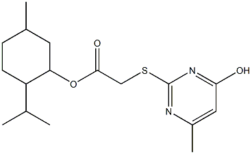 2-isopropyl-5-methylcyclohexyl [(4-hydroxy-6-methyl-2-pyrimidinyl)sulfanyl]acetate 结构式