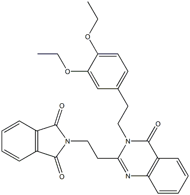 2-(2-{3-[2-(3,4-diethoxyphenyl)ethyl]-4-oxo-3,4-dihydro-2-quinazolinyl}ethyl)-1H-isoindole-1,3(2H)-dione 结构式