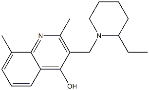 3-[(2-ethyl-1-piperidinyl)methyl]-2,8-dimethyl-4-quinolinol 结构式