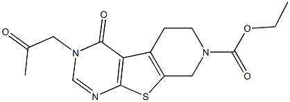 ethyl 4-oxo-3-(2-oxopropyl)-3,5,6,8-tetrahydropyrido[4',3':4,5]thieno[2,3-d]pyrimidine-7(4H)-carboxylate 结构式