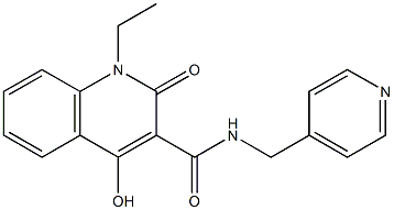1-ethyl-4-hydroxy-2-oxo-N-(pyridin-4-ylmethyl)-1,2-dihydroquinoline-3-carboxamide 结构式
