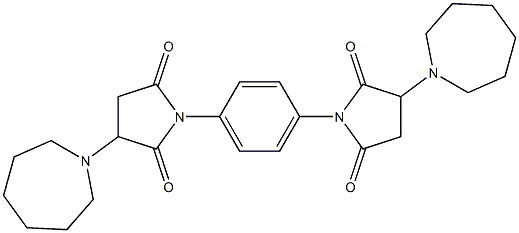 3-(1-azepanyl)-1-{4-[3-(1-azepanyl)-2,5-dioxo-1-pyrrolidinyl]phenyl}-2,5-pyrrolidinedione 结构式