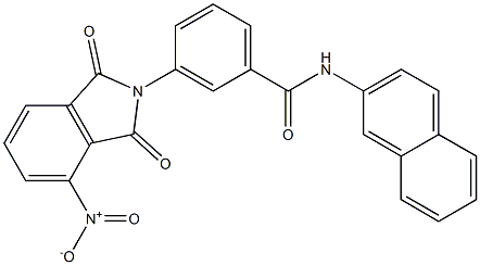 3-{4-nitro-1,3-dioxo-1,3-dihydro-2H-isoindol-2-yl}-N-(2-naphthyl)benzamide 结构式