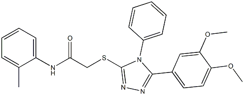 2-{[5-(3,4-dimethoxyphenyl)-4-phenyl-4H-1,2,4-triazol-3-yl]sulfanyl}-N-(2-methylphenyl)acetamide 结构式