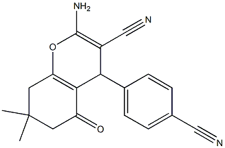 2-amino-4-(4-cyanophenyl)-7,7-dimethyl-5-oxo-5,6,7,8-tetrahydro-4H-chromene-3-carbonitrile 结构式