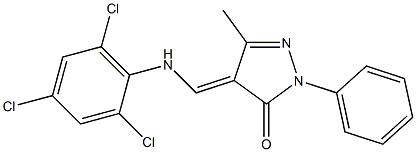 5-methyl-2-phenyl-4-[(2,4,6-trichloroanilino)methylene]-2,4-dihydro-3H-pyrazol-3-one 结构式