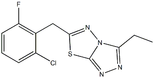 6-(2-chloro-6-fluorobenzyl)-3-ethyl[1,2,4]triazolo[3,4-b][1,3,4]thiadiazole 结构式