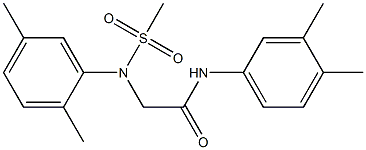 2-[2,5-dimethyl(methylsulfonyl)anilino]-N-(3,4-dimethylphenyl)acetamide 结构式