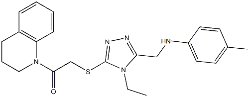 N-[(5-{[2-(3,4-dihydroquinolin-1(2H)-yl)-2-oxoethyl]sulfanyl}-4-ethyl-4H-1,2,4-triazol-3-yl)methyl]-4-methylaniline 结构式