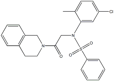 N-(5-chloro-2-methylphenyl)-N-[2-(3,4-dihydro-2(1H)-isoquinolinyl)-2-oxoethyl]benzenesulfonamide 结构式