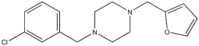 1-(3-chlorobenzyl)-4-(2-furylmethyl)piperazine 结构式